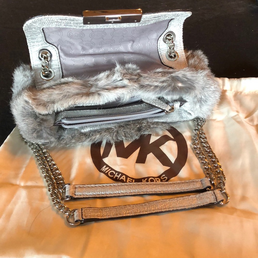 Michael Kors Gray Fur Handbag - Picture 3 of 7